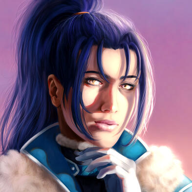 Felix from Fire Emblem: Three Hopes, holding a hand beneath his chin as bright sunlight hits his face.